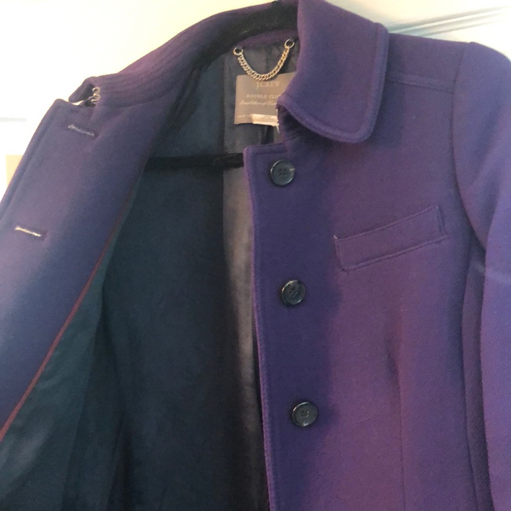 Purple J Crew Double Cloth coat